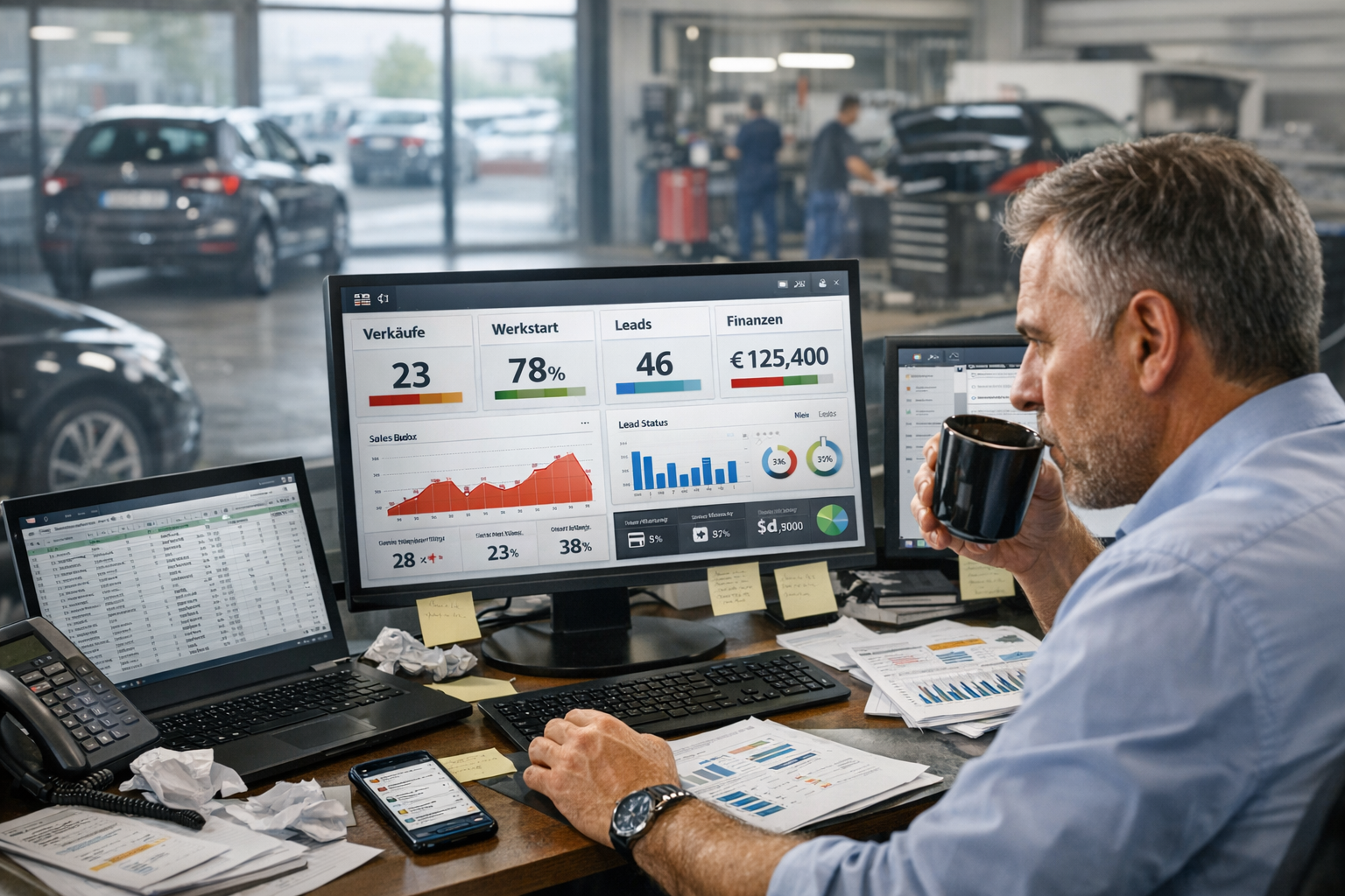 Visualisierung zentraler Kennzahlen im Autohaus