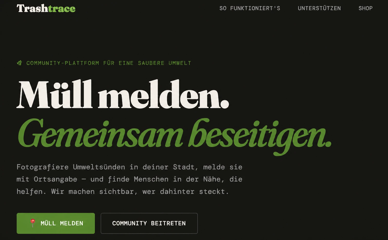 Praxisbeispiel TrashTrace Plattform
